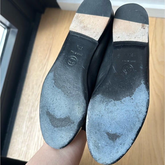 Authentic Chanel Ballet Flats Ballerina Size 37.5 BLACK/GOLD - Picture 11 of 12